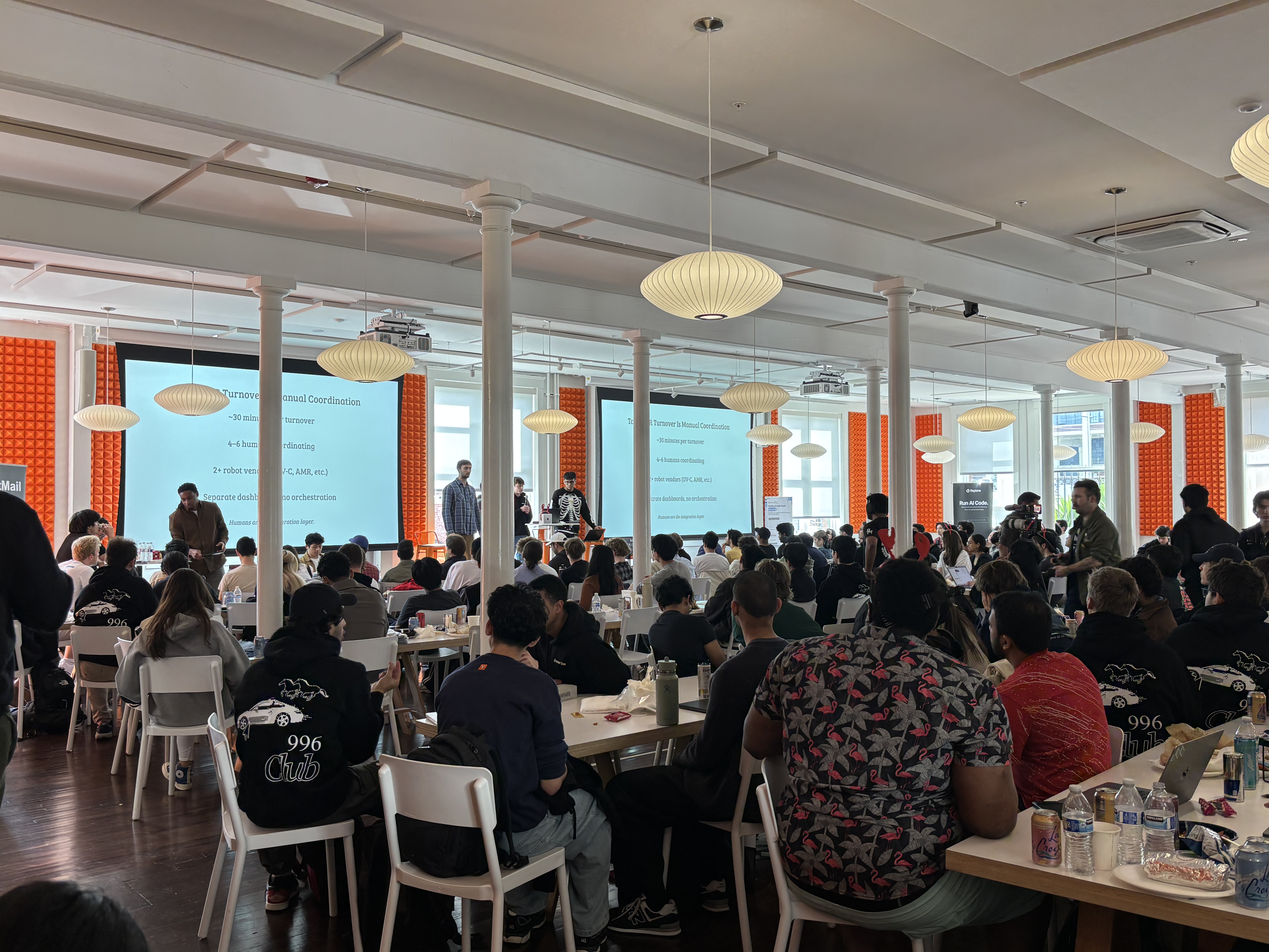 Jake at the YC Browser Use Hackathon venue